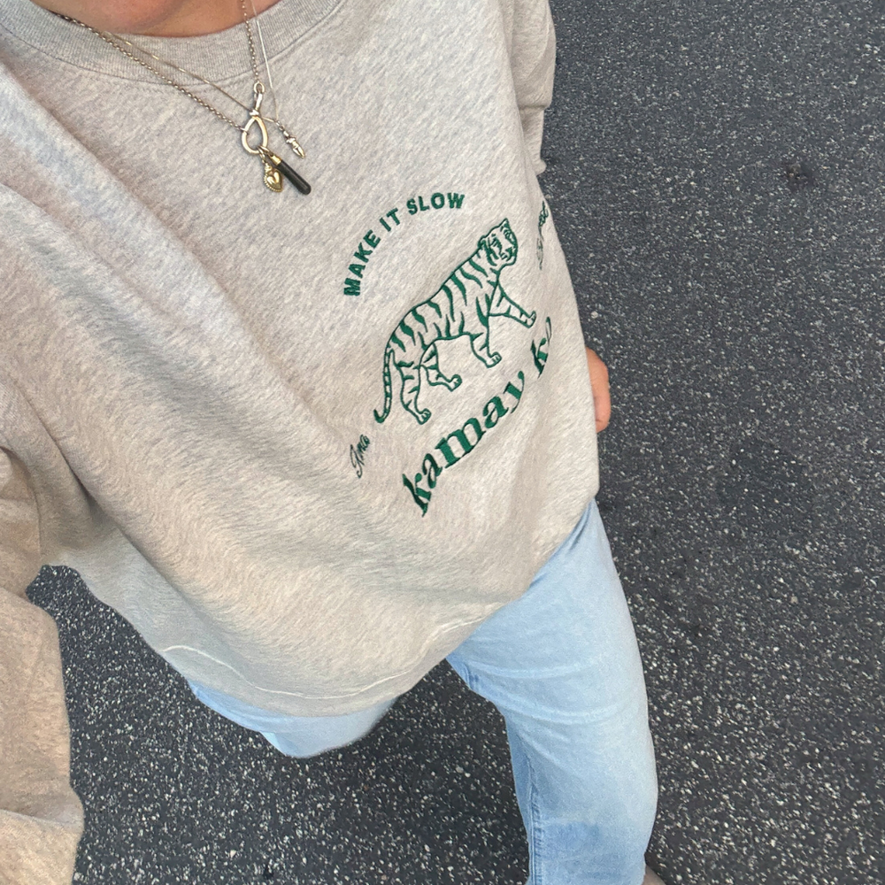 TIGER POWER - Women Sweatshirt - Light Grey