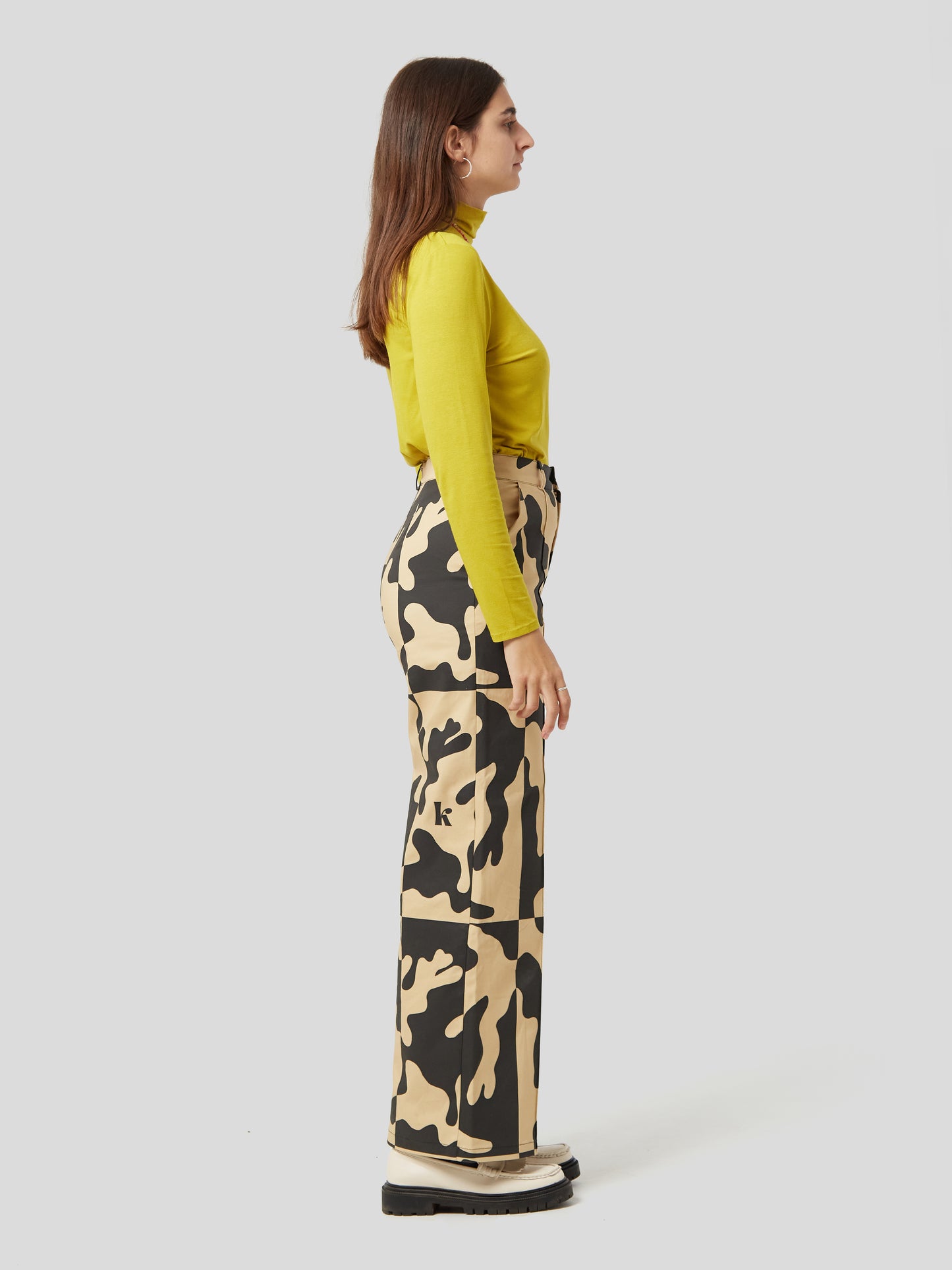 DIANA - -Women Trousers - Coral B&W