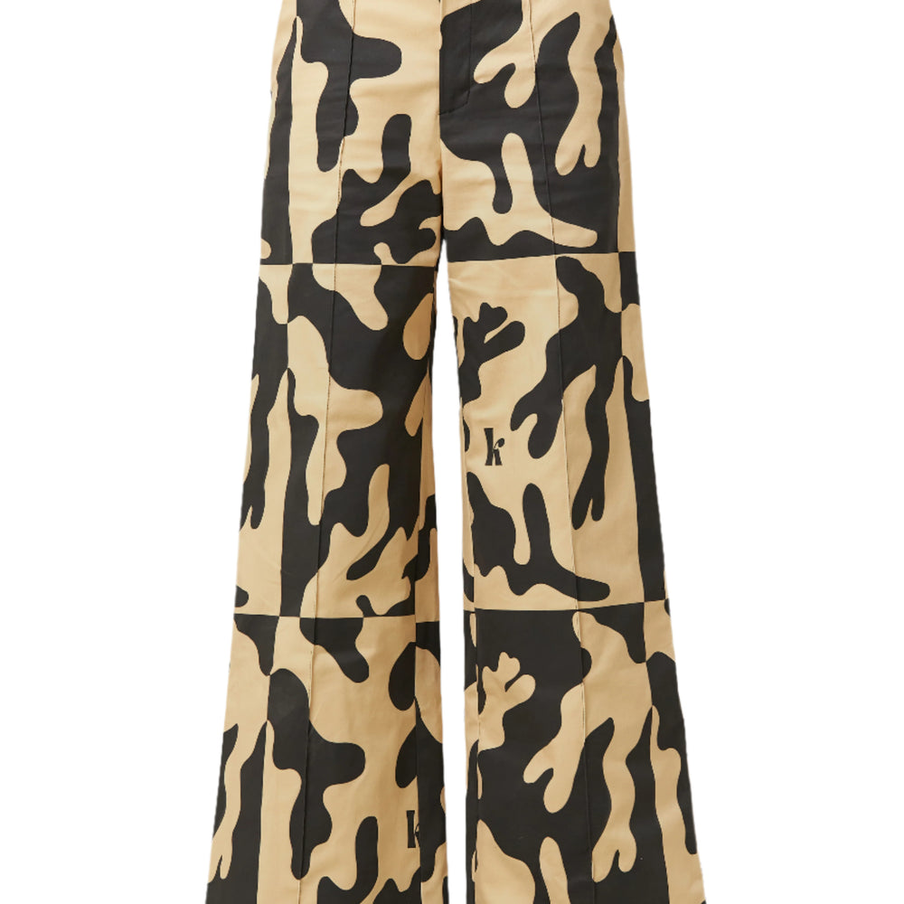 DIANA - -Women Trousers - Coral B&W