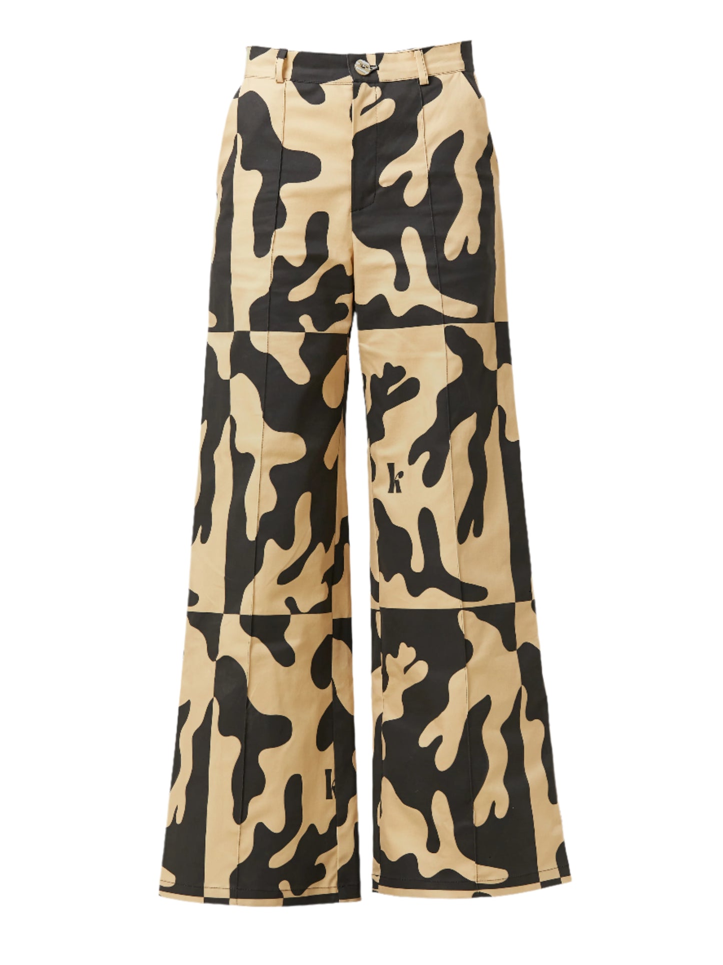 DIANA - -Women Trousers - Coral B&W