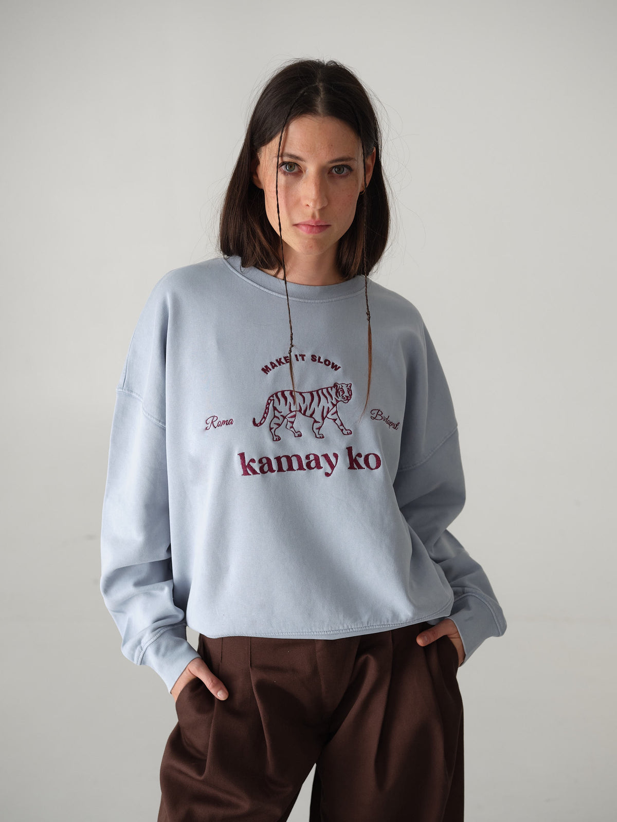 TIGER POWER - Women Sweatshirt - Baby blue