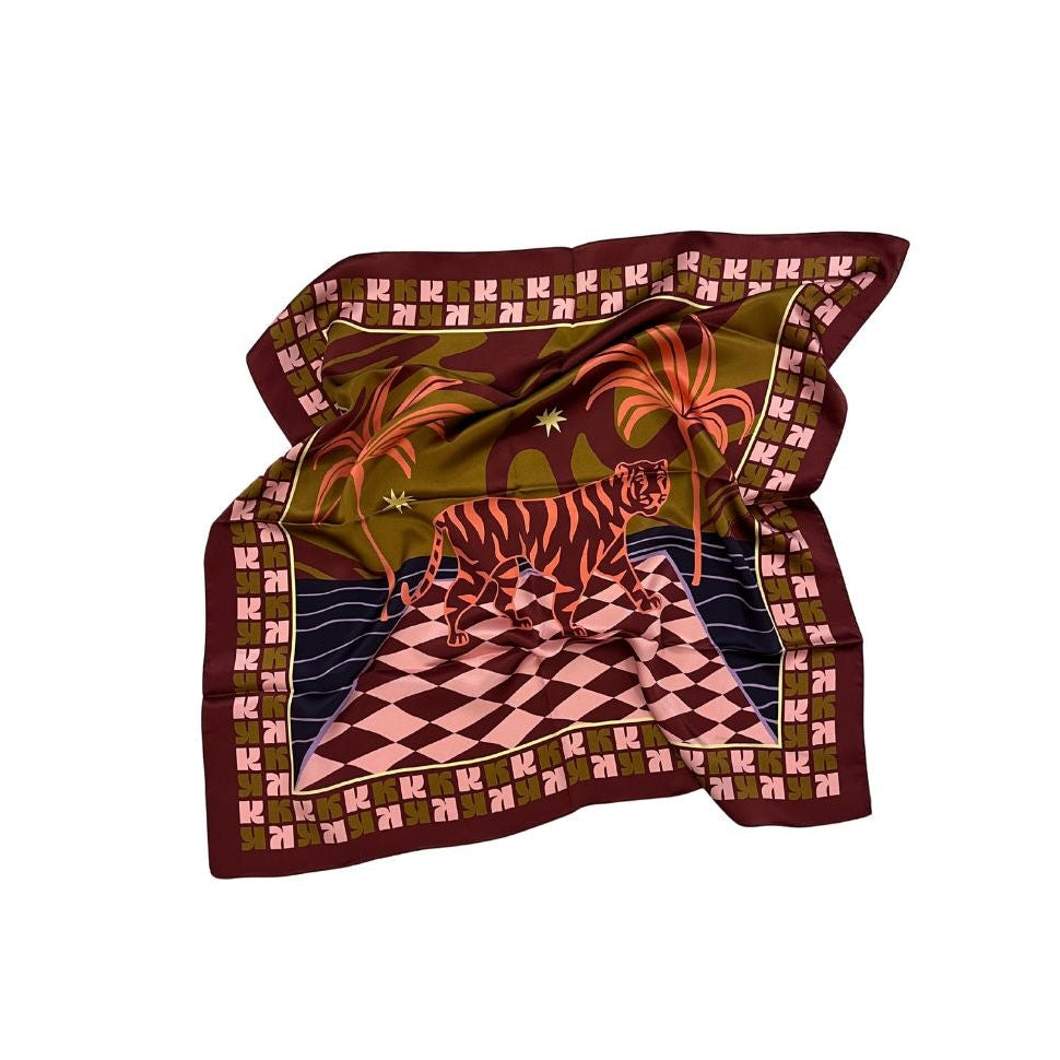 AVIV - Silk scarf - Autumn Tiger
