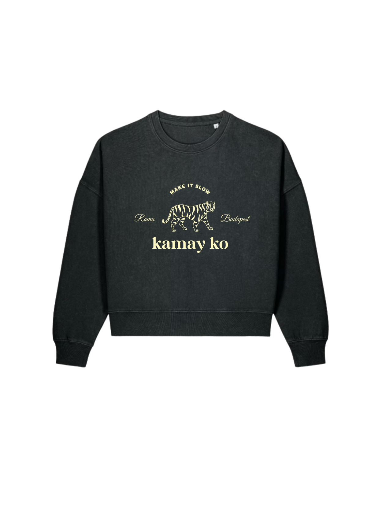 TIGER POWER - Women Sweatshirt - Dyed Black