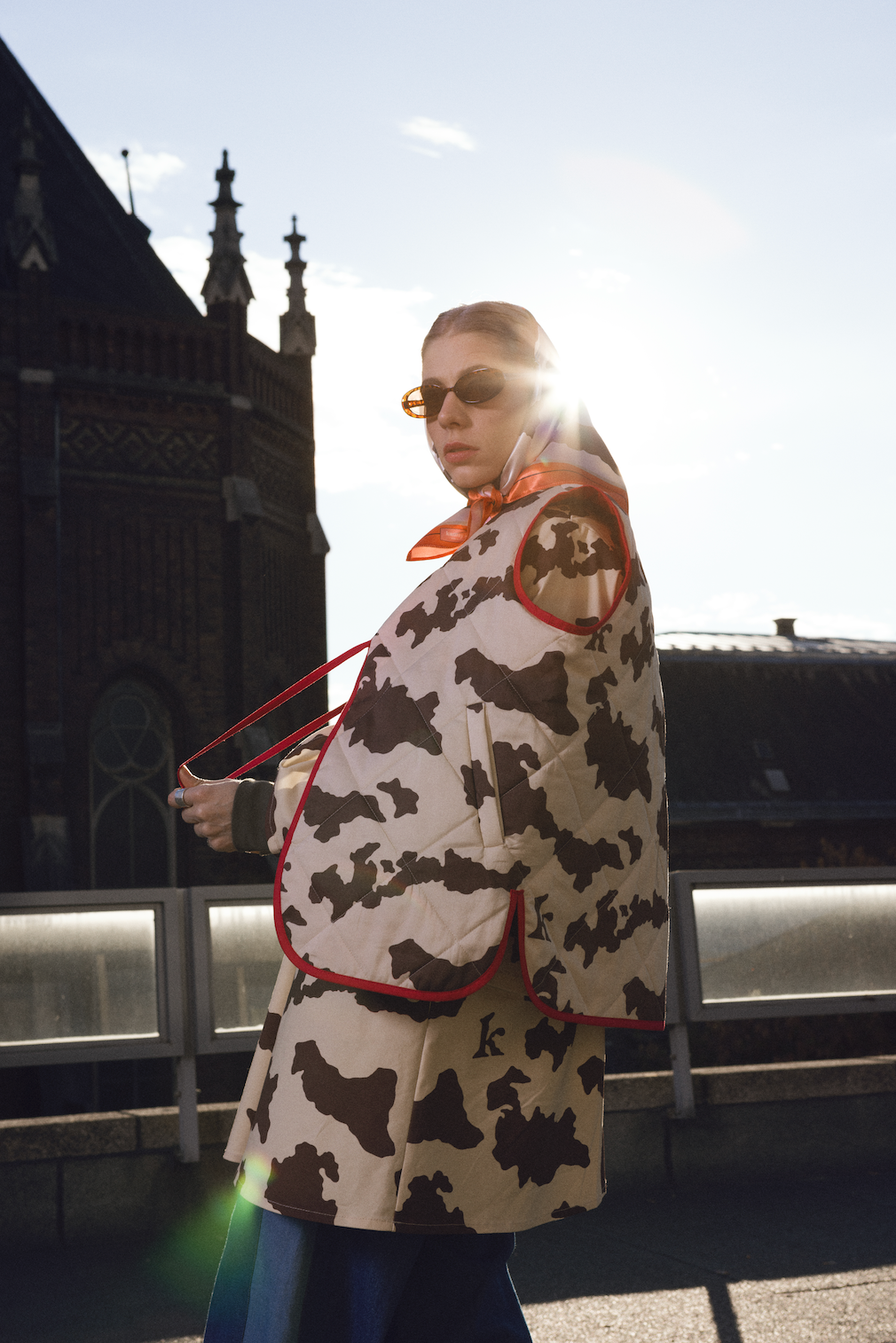 NONNA - Silk Scarf - Cow