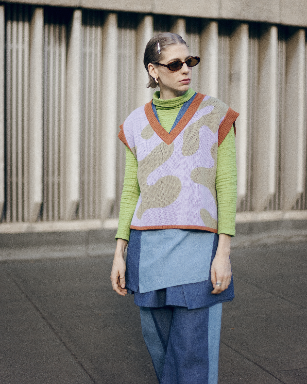NONNA - Knitted Vest  - Fig
