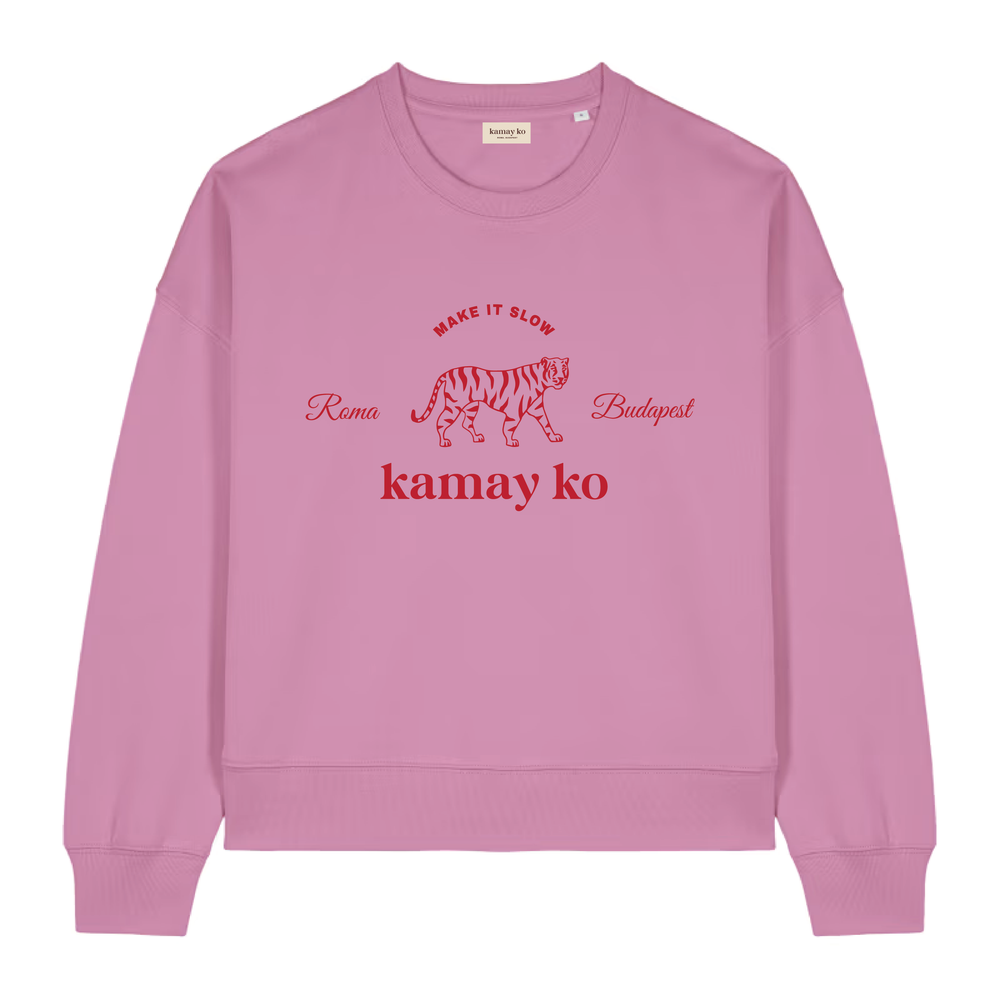 TIGER POWER - Women Sweatshirt - Cherry Pink
