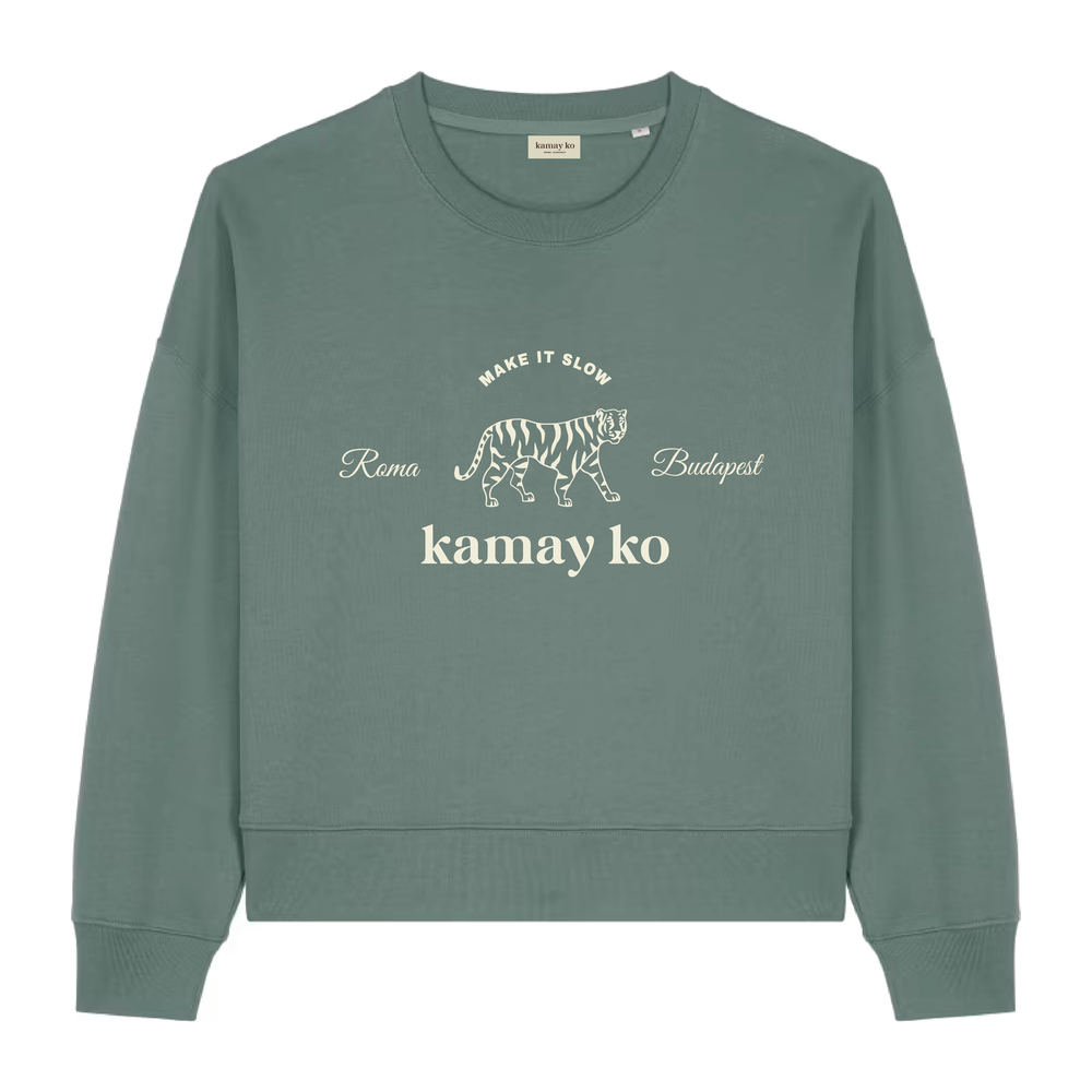 TIGER POWER - Women Sweatshirt - Mint Green