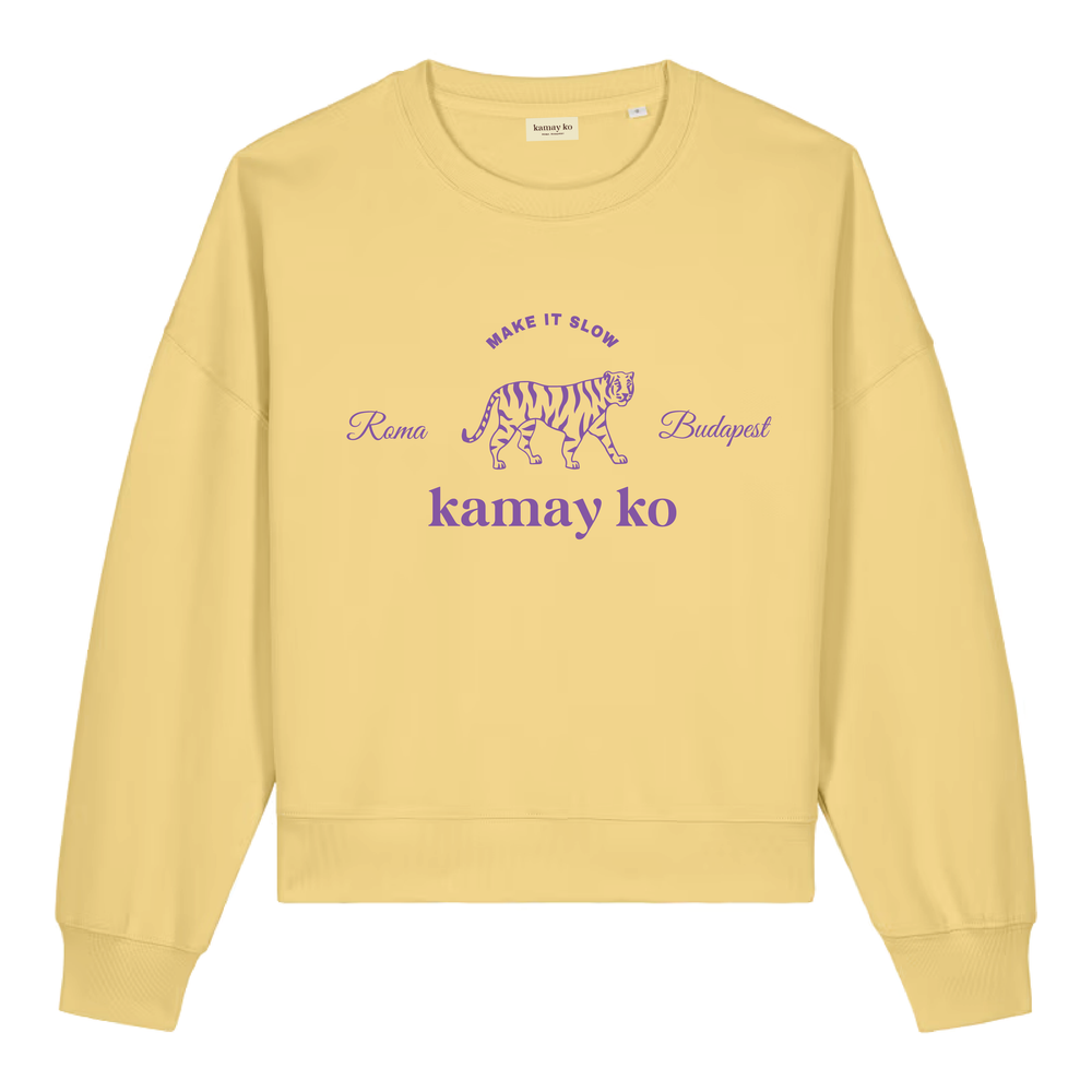 TIGER POWER - Women Sweatshirt - Butter Yellow