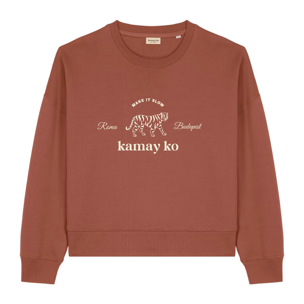 TIGER POWER - Women Sweatshirt - Terracotta