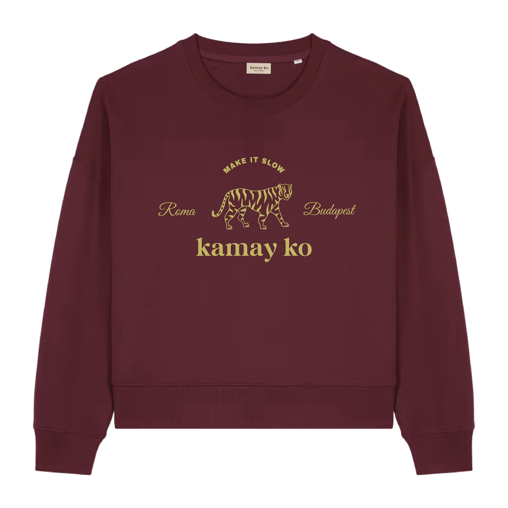 TIGER POWER - Women Sweatshirt - Autumn Burgundy