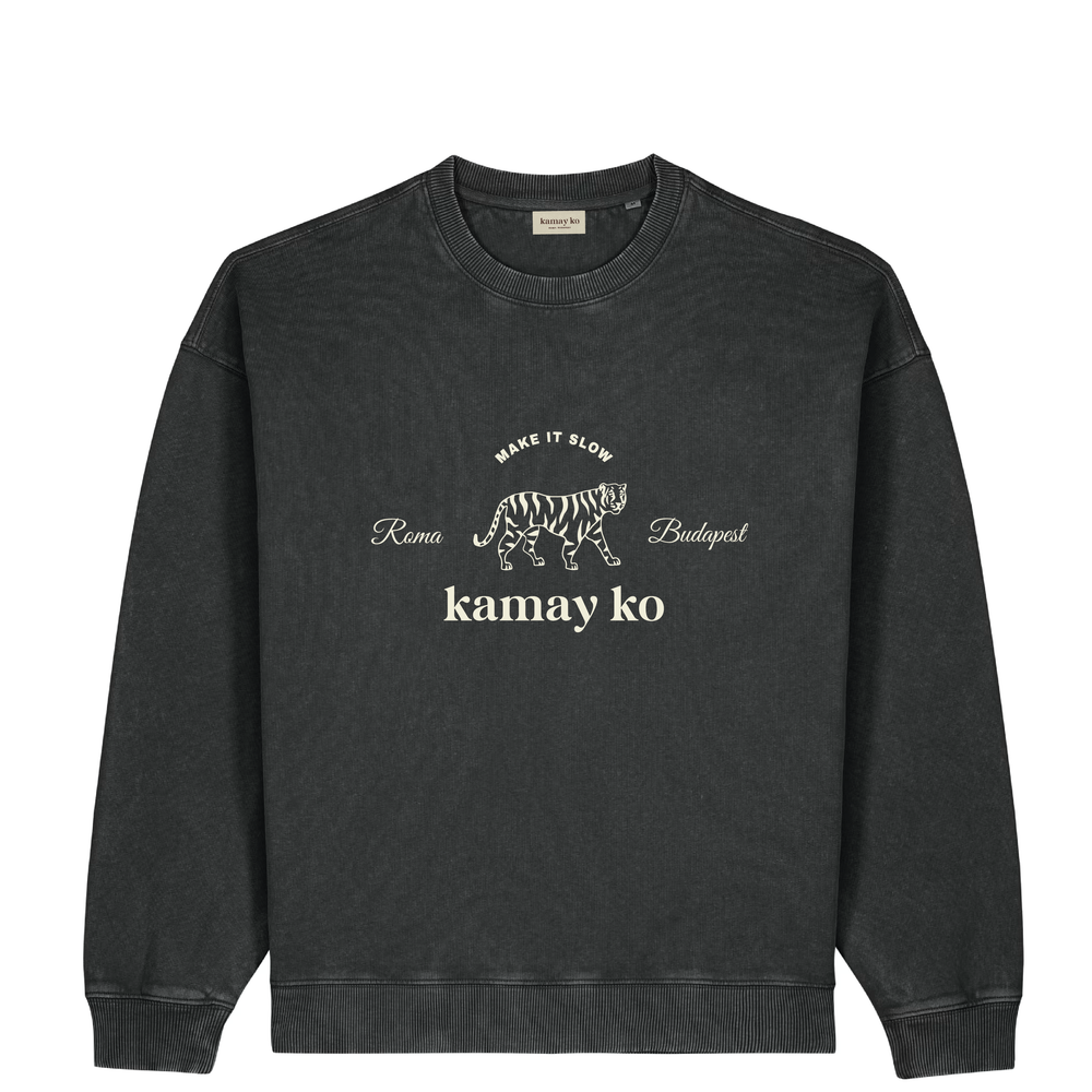 TIGER POWER - Unisex Sweatshirt - Dyed Black