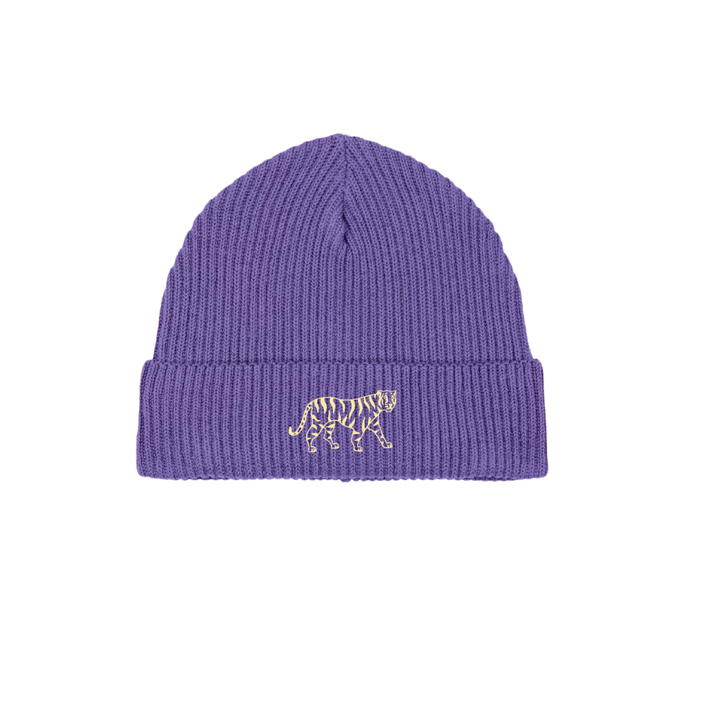 TIGER POWER - Knitted Beanie - Purple