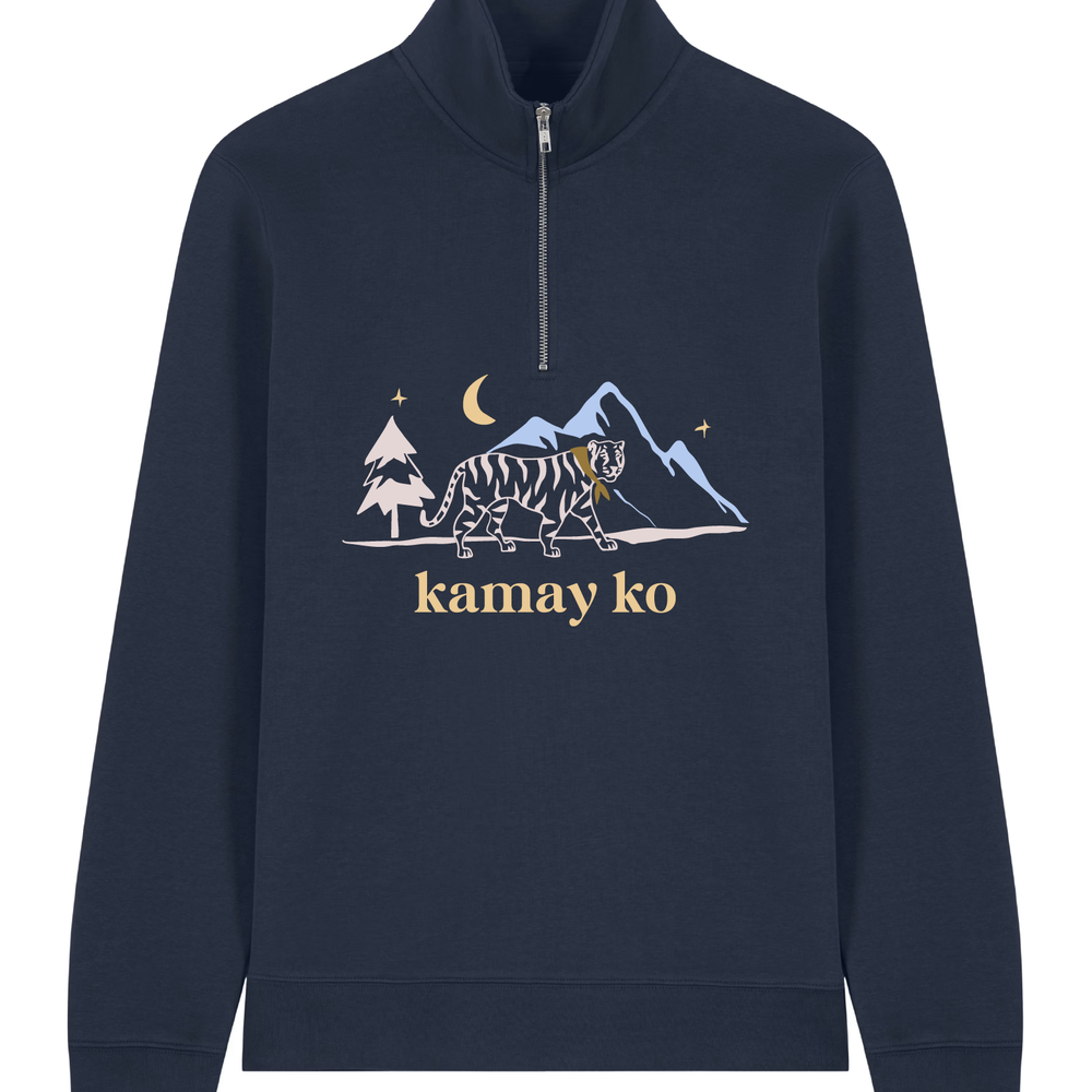WINTER TIGER - Zip Sweater - Navy